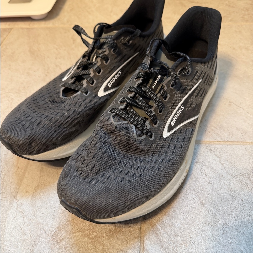 Brooks Black and White Men's Athletic Running Shoes